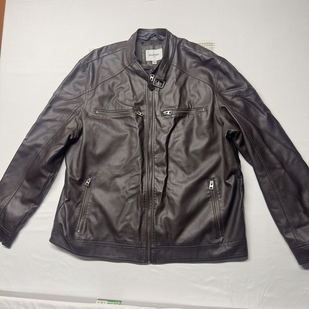 Goodfellow & Co Men’s Dark Brown faux Leather Moto Jacket